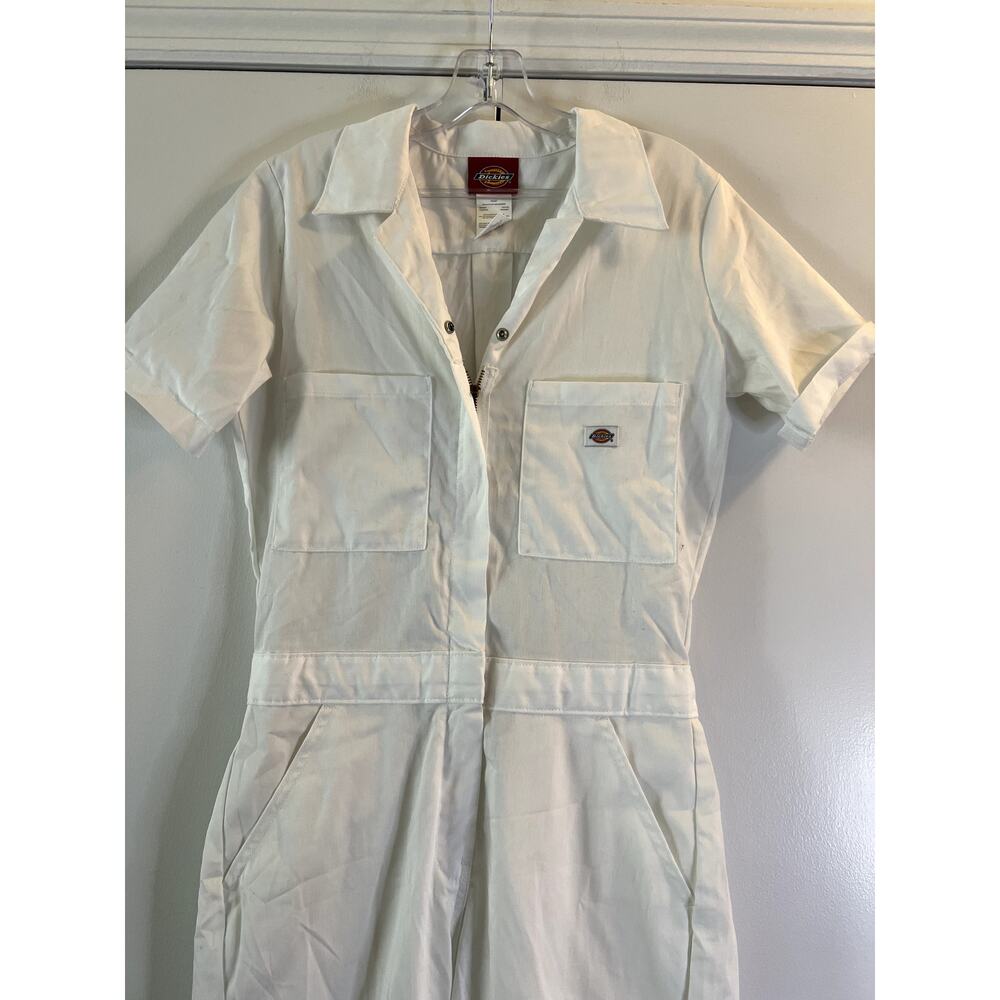 Dickies Women's Short Sleeve Flex Coverall Jumpsuit size S White - Picture 3 of 6